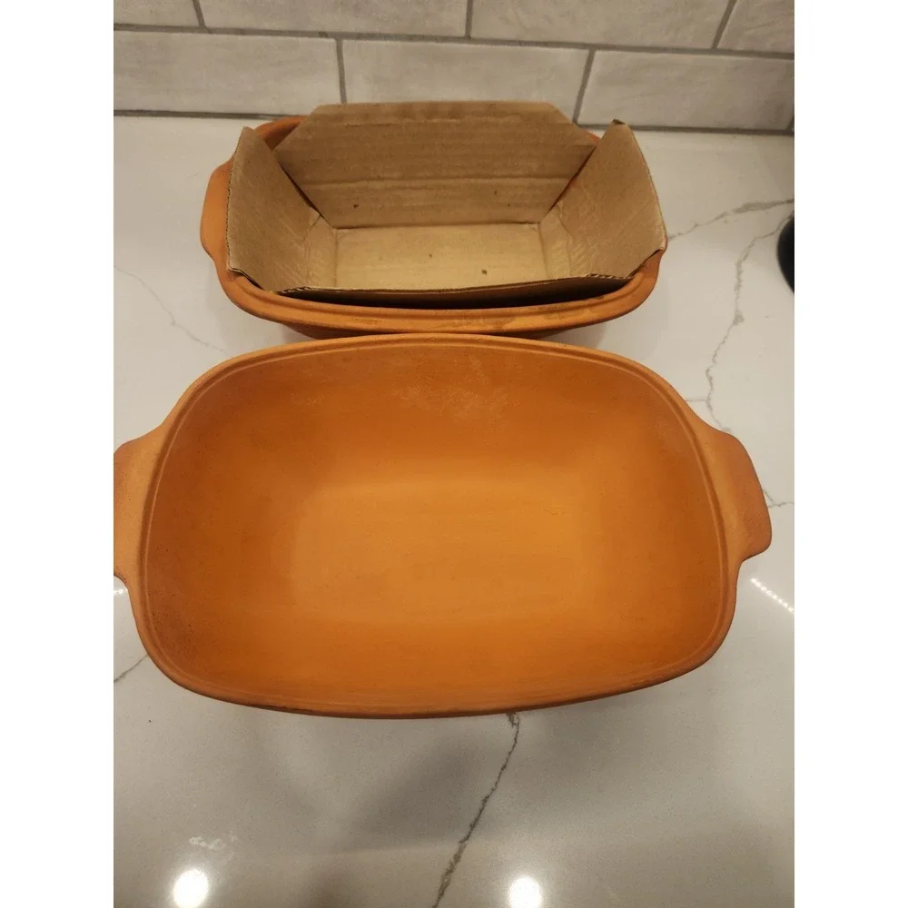 Romertopf Terra Cotta Clay Baker Pot and Lid #110 Made In Germany With Recipes